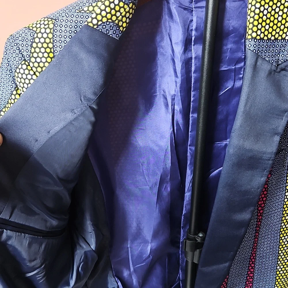 HANDMADE Slimfit Multicolor Blazer for Men - Picture 8 of 10